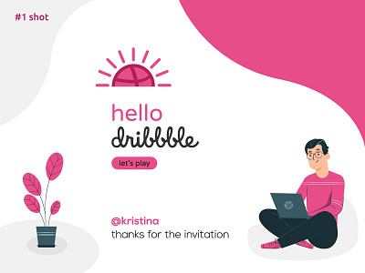 First short hello dribbble branding first shot hello dribbble illustration logo vector