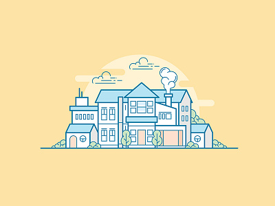 House art building flat house icon illustration line simple simplify vector