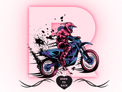 Born to Race ♥♥♥... art bike biker gril branding canva design graphic design illustration logo motion graphics rider vector