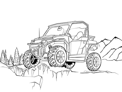 Coloring pages with cars buggie car childish coloring pages line art vector