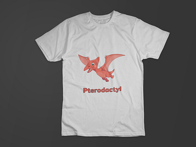 Pterodactyl illustration for printing on a t-shirt