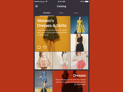 Fashion Catalog catalog fashion grid mobile app ui