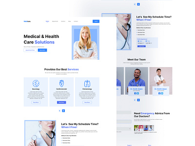 Medical Landing Page Design branding design healthcare healthcare landing page medical landing page design medical ui ui ui template ux website