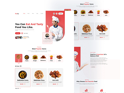 Restaurant Landing Page Design concept food web template restaurant restaurant landing page design