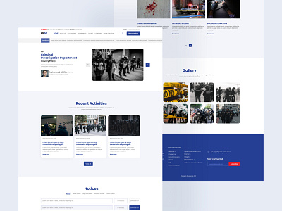 Crime Landing Page UI Design creative concept web design