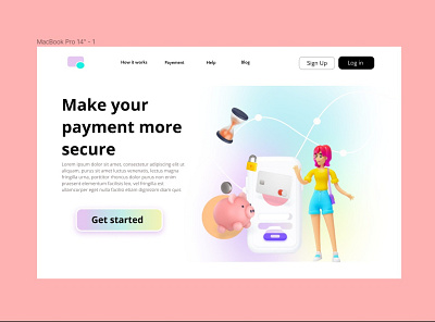 Landing page of a payment gateway website. branding design graphic design illustration logo ui