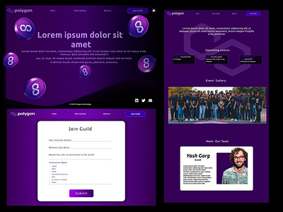 Polygon Guild Jaipur website UI (Drakmode) branding design graphic design illustration typography ui webdesign