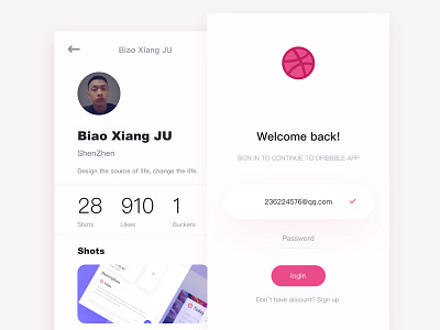 Dribbble App Design