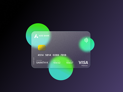 Glass Morphism Credit Card Design for AXIS BANK app branding design glass morphism graphic design illustration logo typography ui ux vector