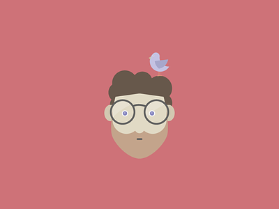 Tweety man avatars character flat glasses illustration people red vector
