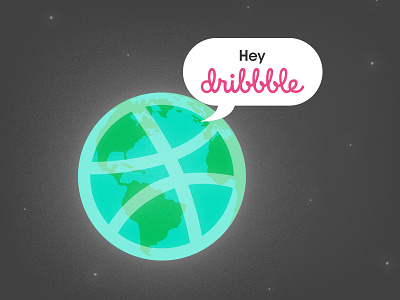 Hey Dribbble - Debut Shot debut shot design drawing dribbble earth graphic design illustration illustrator planet space