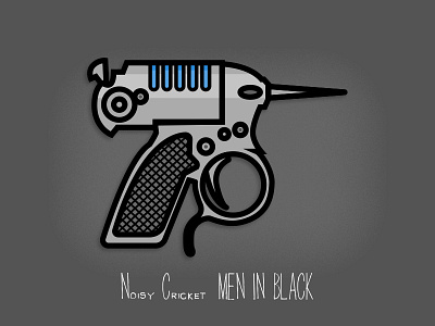 Noisy Cricket - Ray Gun design drawing illustration men in black noisy cricket ray gun