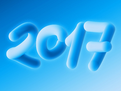 2017 🎉 New Year, same me... 3d design graphic illustration illustrator photoshop type typography