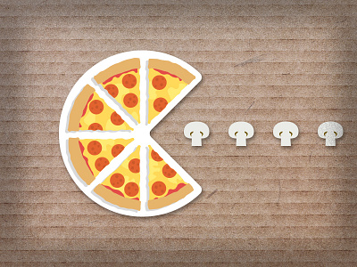 🍕 Pizza PacMan 🍕 arcade illustration mushroom pacman pepperoni pizza playoff vector