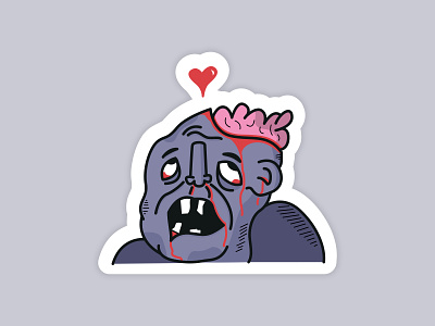 Lovesick Zombie drawing flat halloween illustration illustrator sticker stickermule vector zombie