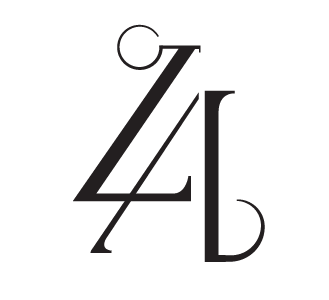 LA letters logo typography
