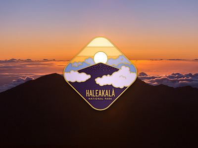 Haleakala Enamel Pin clouds enamel hawaii illustration maui mountain photo pin sunrise