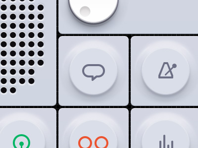 OP-1 interface audio button white