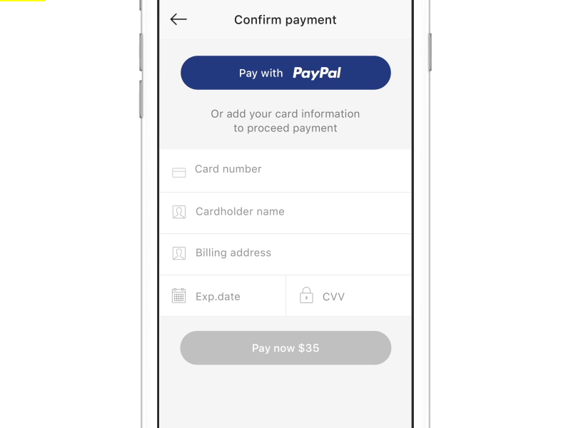 Payment animation