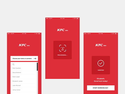 KFC - HRMS hr mobile app people ux design webdesign