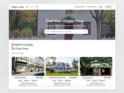 Real Estate Website Landing Page design landing landing page page real estate realtor realty ui ux web website