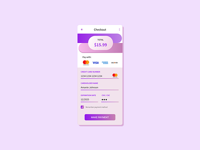 Daily UI 002 - Credit Card Checkout