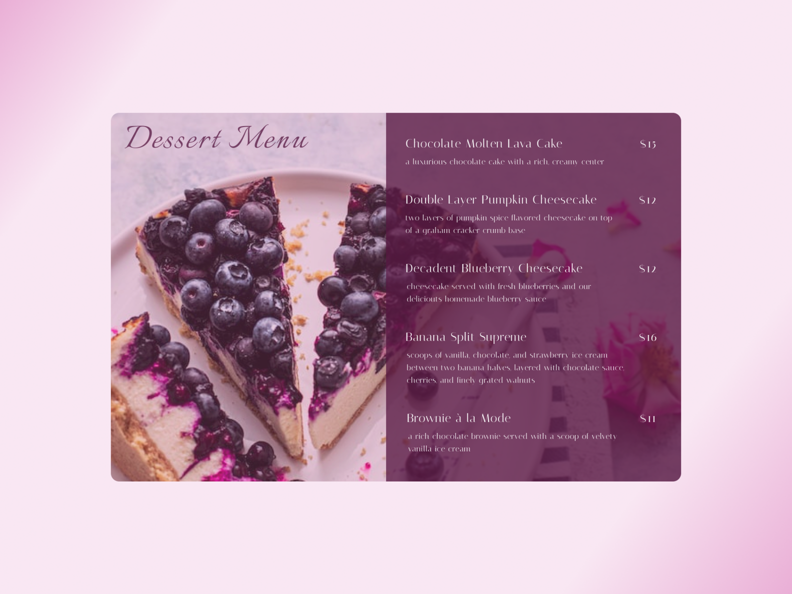Daily UI 043 Food Drink Menu By Amanie Johnson On Dribbble