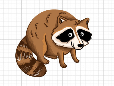 Raccoon brown illustration raccoon sneaky