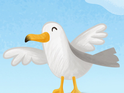Seagull cute illustration seagull