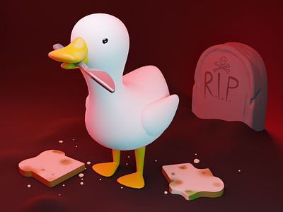 Spooky Duck 3d b3d blender blender3d cartoon character cute design digitalart illustration