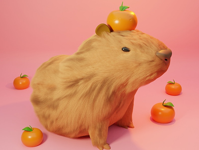 Vlad the Capybara 3d capybara cartoon character cute digitalart illustration
