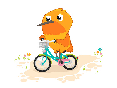 Hummingbird biking cute hummingbird illustration vector