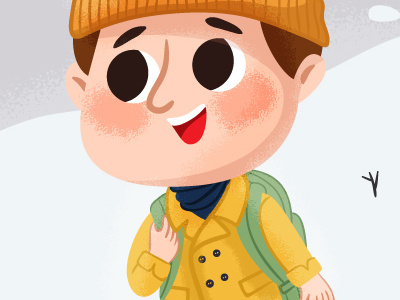 Winter Jacket character design hat illustration jacket kid winter