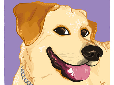 Mochi dog illustration labrador pet portrait vector