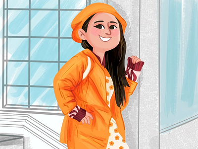 Marianne affinitydesigner character fashion friend illustration orange