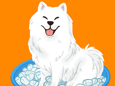 Samoyed doggo doggust icepool illustration samoyed