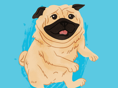 Pug cutie digitalart doggust illustration pug puglife