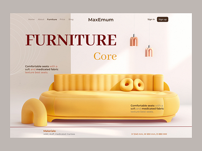 Online Furniture Store design designer e store ecommerce furniture header landing page landingpage online online store ui uidesigner uiux ux web design website website design