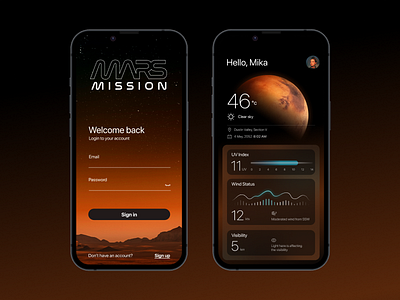 MARS MISSION design mobile productdesign ui uianimation ux