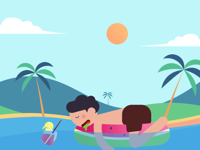 After party animation beach design drink drunk landscape motion graphics sleeping