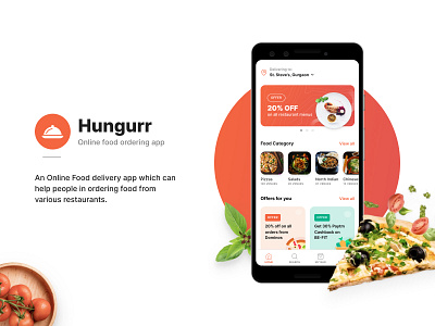 Hungurr app app food food and drink food app food delivery illustration ui ux