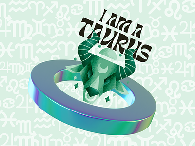 I AM A TAURUS! astrology branding canva canva app canva designer content creator creative design graphic design horoscope illustration sodiac symbol taurus