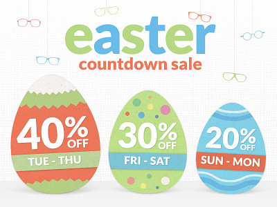 Easter Promo banner deal easter egg glasses off promo web