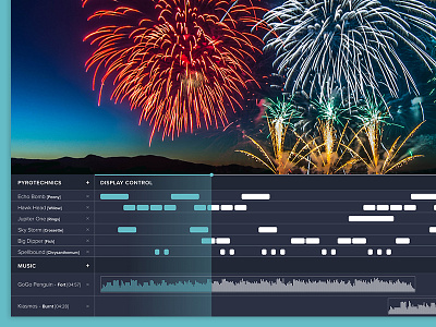 Musical Fireworks App [wip] - Preview app block clean control display firework minimal music timeline ui video web