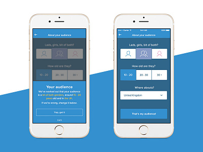 Unused selection screen age app audience choose gender phone pick social