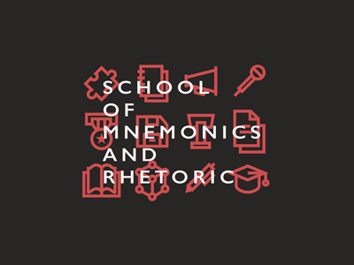 School of mnemonics and rhetoric brand branding school