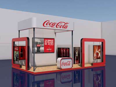 stand coca cola 3d branding