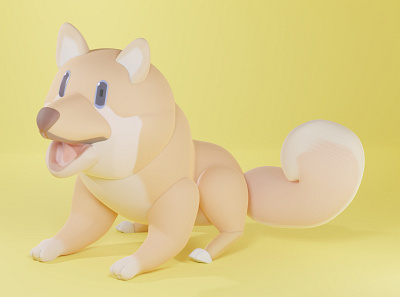 Shiba Inu Dog 3d avatar background branding character design graphic design illustration logo ui vector