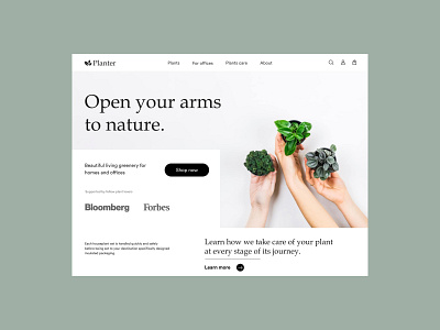 Planter - Plant selling Website Design branding design graphic design illustration logo ui ux vector web design