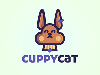 Cuppycat avatar cat cupcake food logo